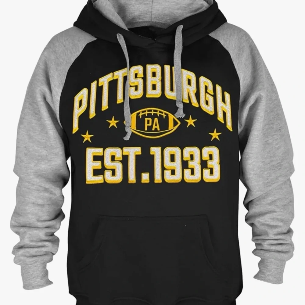 Pittsburgh Black and Gray Men's Hoodie